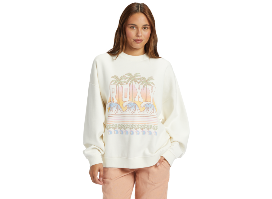 Roxy Lineup Oversized Crew Egret