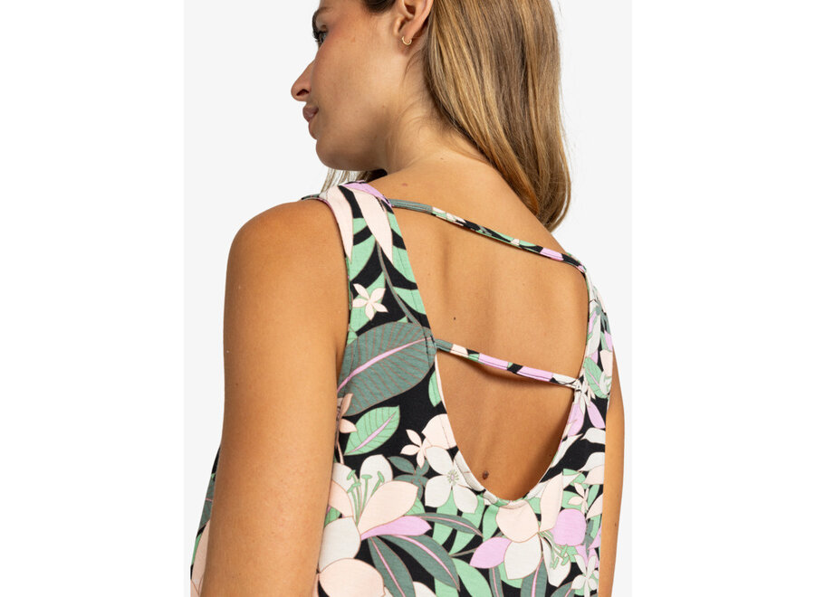 Roxy Flowing Tank Printed Anthracite Palm Song