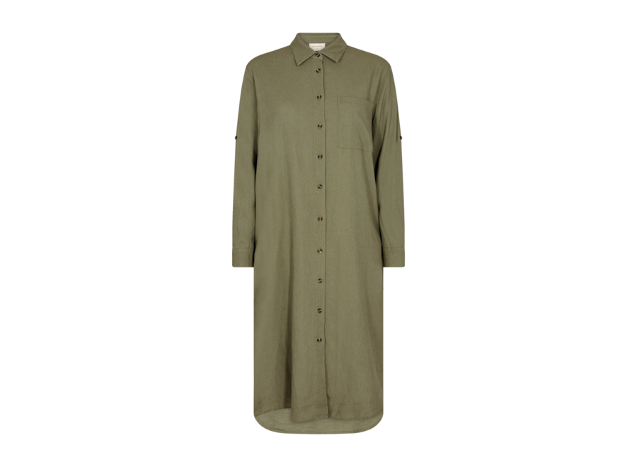 Freequent Lava Shirt Dress Deep Lichen Green