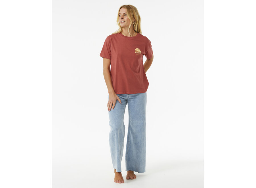 Rip Curl Line Up Relaxed T-shirt Maroon