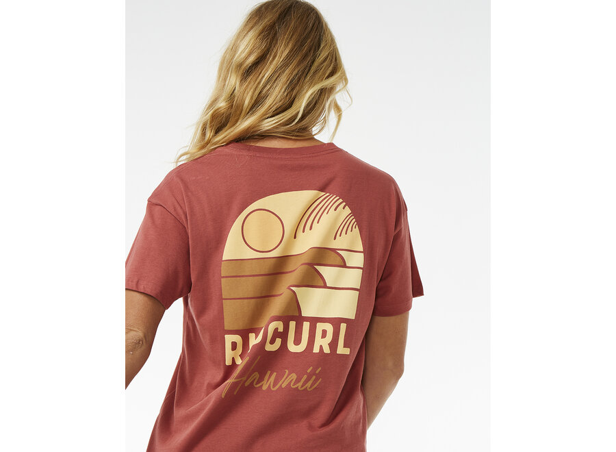 Rip Curl Line Up Relaxed T-shirt Maroon