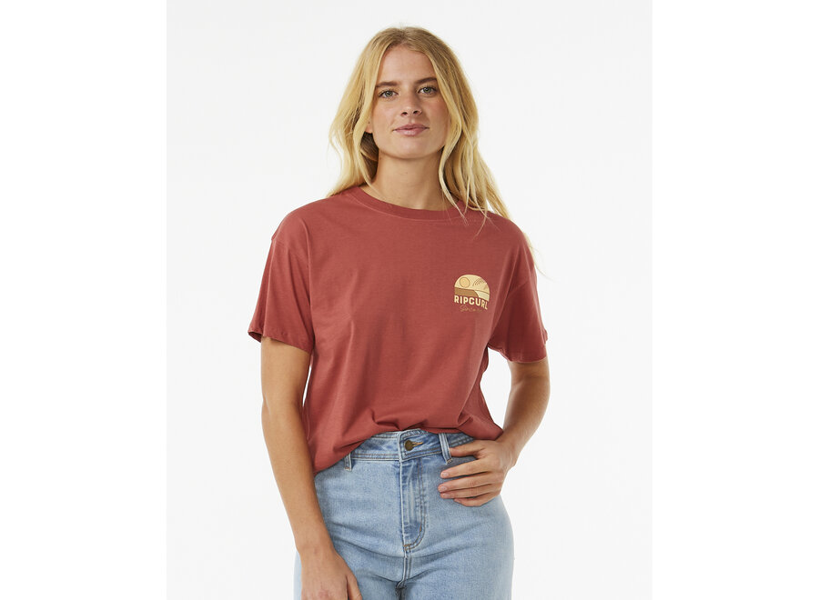 Rip Curl Line Up Relaxed T-shirt Maroon