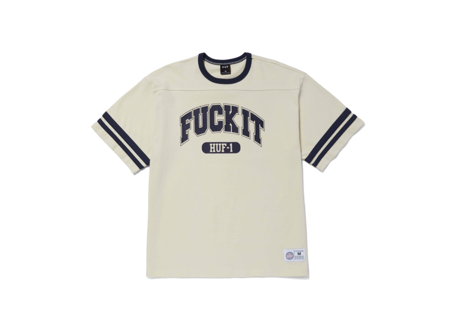 Huf Fuck It Football Shirt Ivory