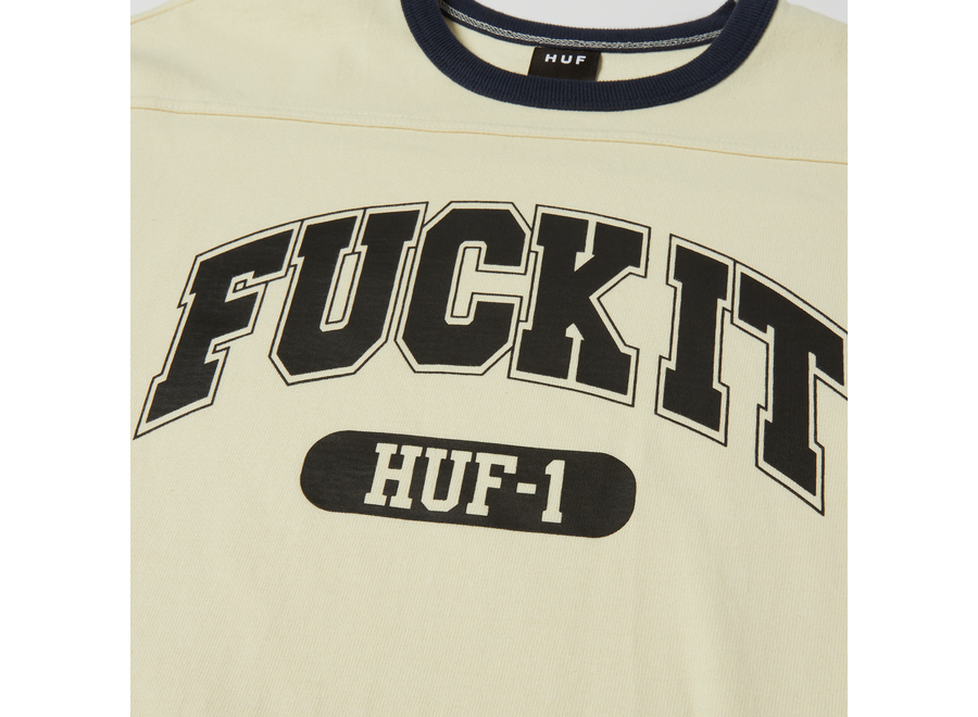 Huf Fuck It Football Shirt Ivory