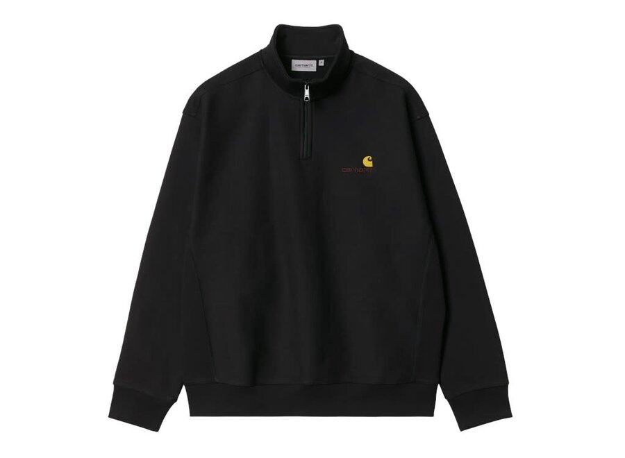 Carhartt WIP Half Zip American Script Sweat Black