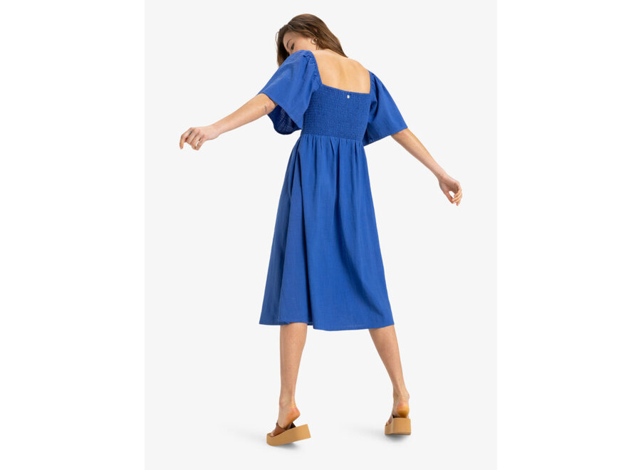 Roxy Isla Morning Woven Dress Dazzling Blue