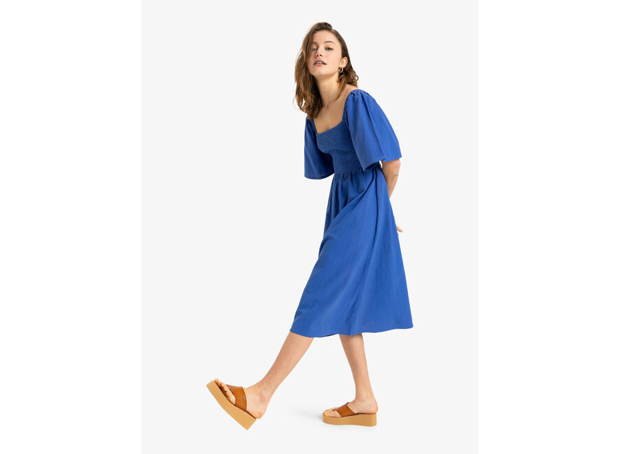 Roxy Isla Morning Woven Dress Dazzling Blue