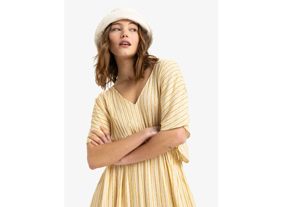 Roxy Sunburst Maxi Woven Dress Egret Surf Trip Stri