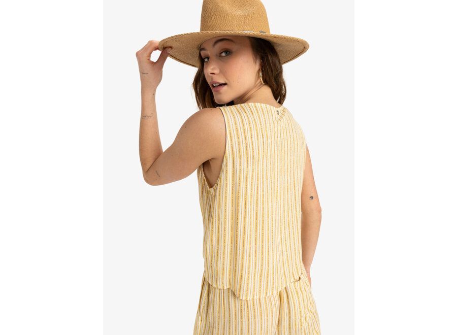 Roxy Tropical Hill Woven Top Egret Surf Trip Stripe