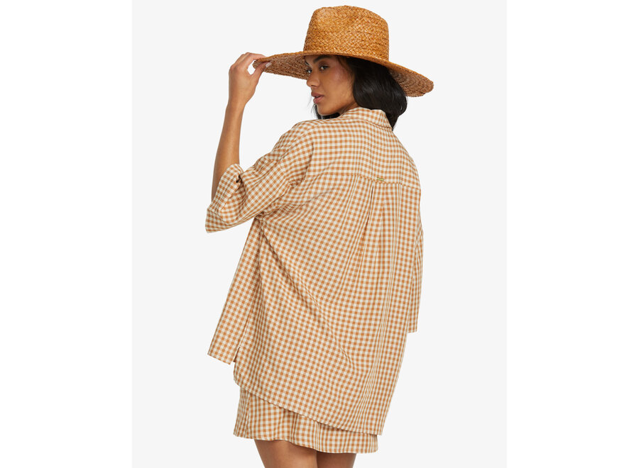 Billabong Beach Side S/S W Woven Top Pistachio
