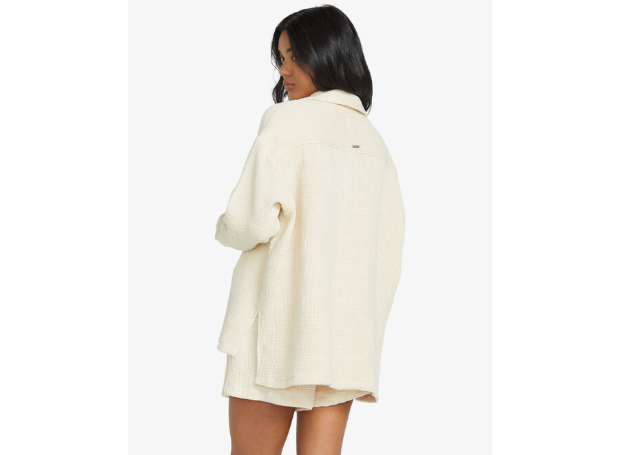 Billabong So Cozy Shacket Woven Top Dove