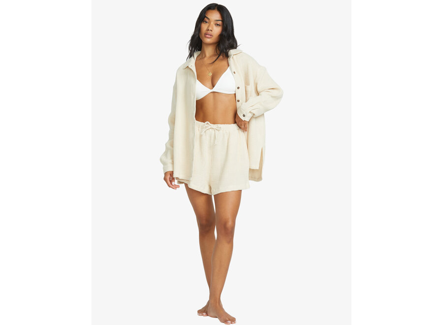 Billabong So Cozy Shacket Woven Top Dove