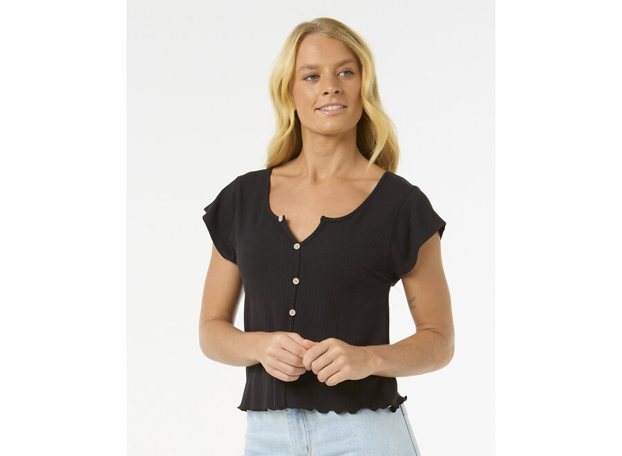 Rip Curl Amantea Rib Top S/S Black