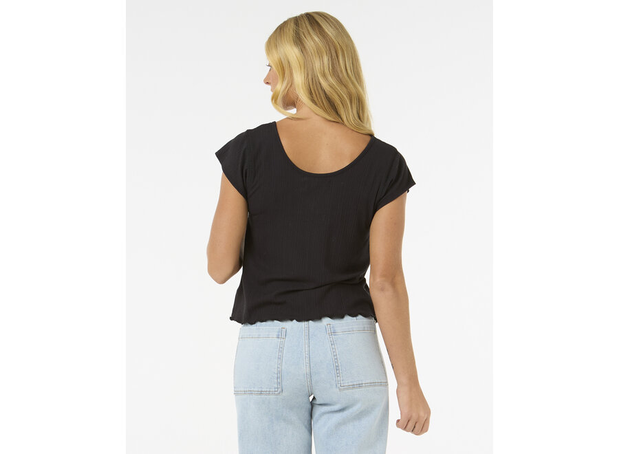 Rip Curl Amantea Rib Top S/S Black
