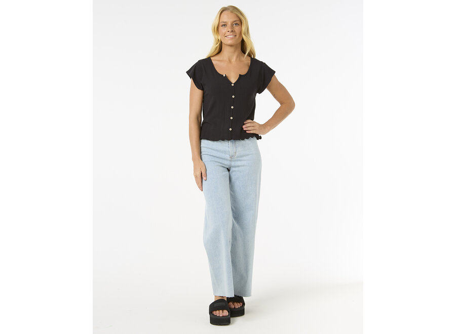 Rip Curl Amantea Rib Top S/S Black