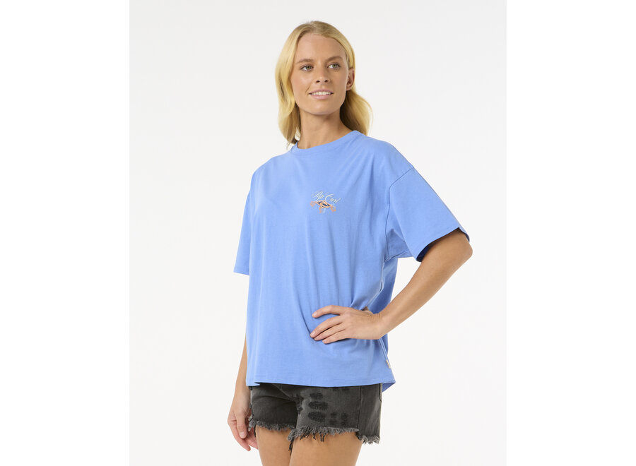Rip Curl Hibiscus Diamond Heritage T-shirt Blue