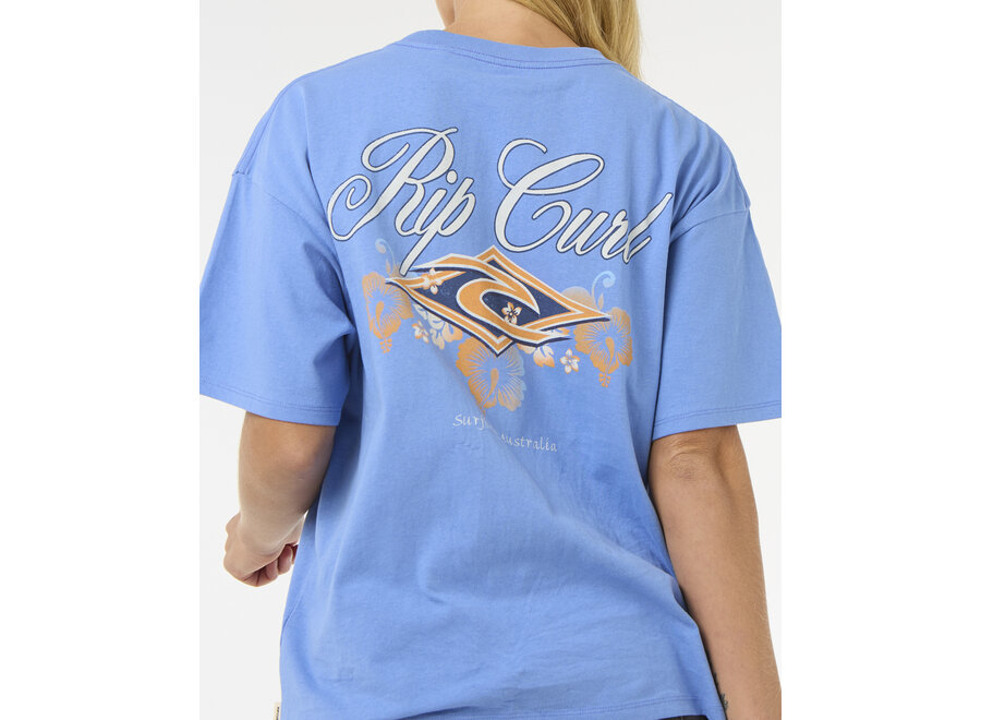 Rip Curl Hibiscus Diamond Heritage T-shirt Blue