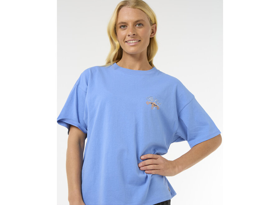 Rip Curl Hibiscus Diamond Heritage T-shirt Blue