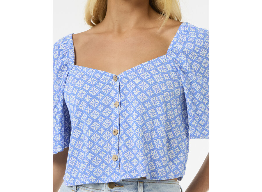 Rip Curl San Carlos Button Through Top Blue