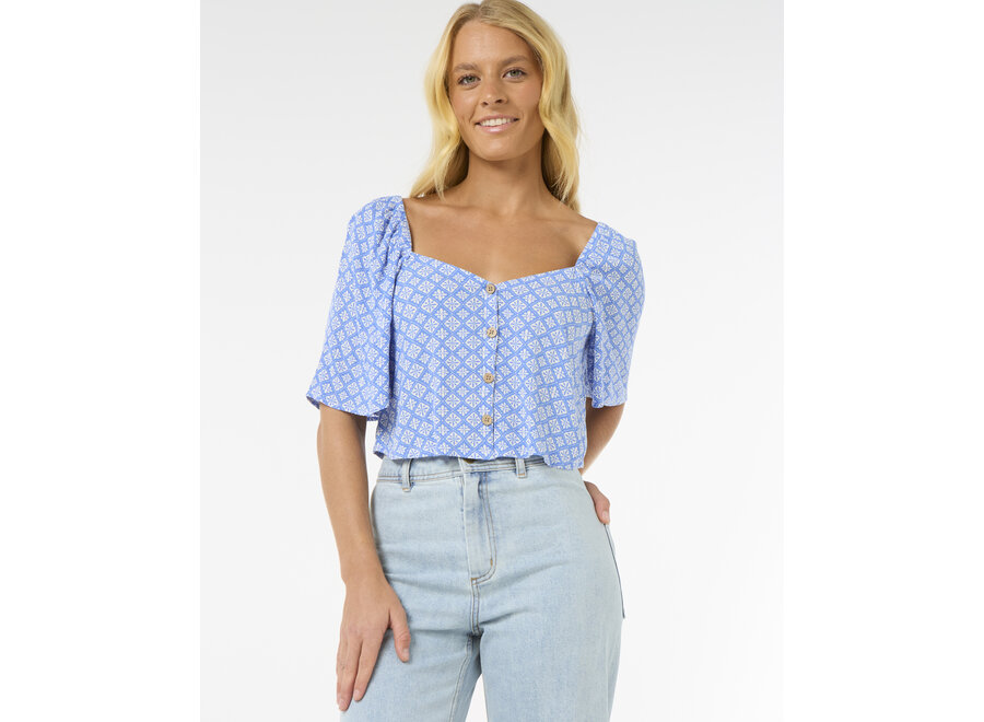 Rip Curl San Carlos Button Through Top Blue