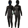 Vissla Boys Seven Seas Hooded Wetsuit 5/4 Chest Zip Black