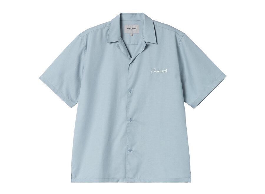Carhartt WIP S/S Delray Shirt Frosted Blue / White