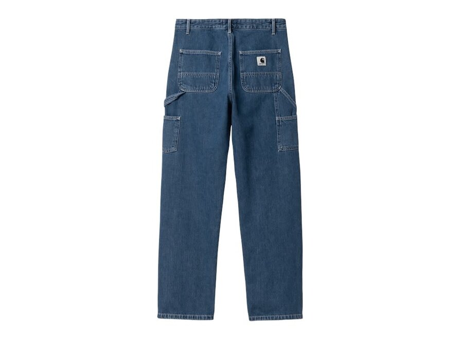 W' Pierce Pant Straight Blue Stone Washed