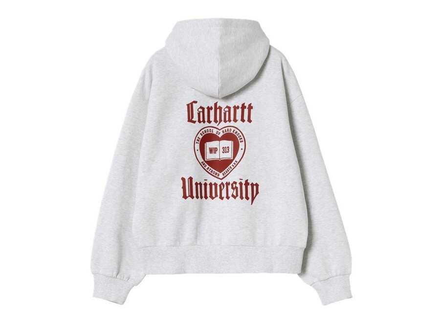 Carhartt WIP W' Hooded Schooling Jacket Ash Heather Stone Washed