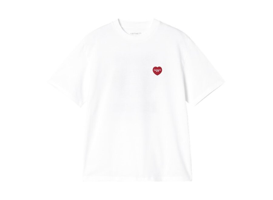 W' S/S Heart Patch T-Shirt White / Red