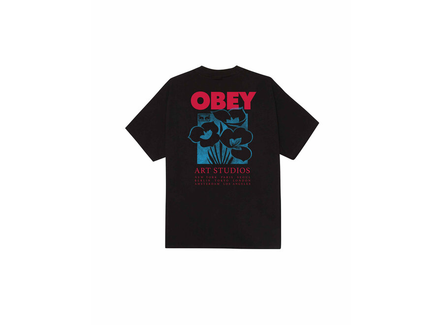 Obey Art Studio Flowers T-shirt Black
