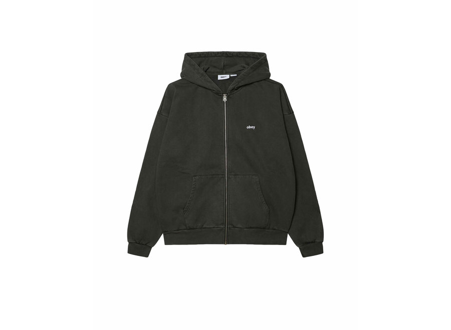 Lowercase Pigment Zip Hood Pigment Pirate Black