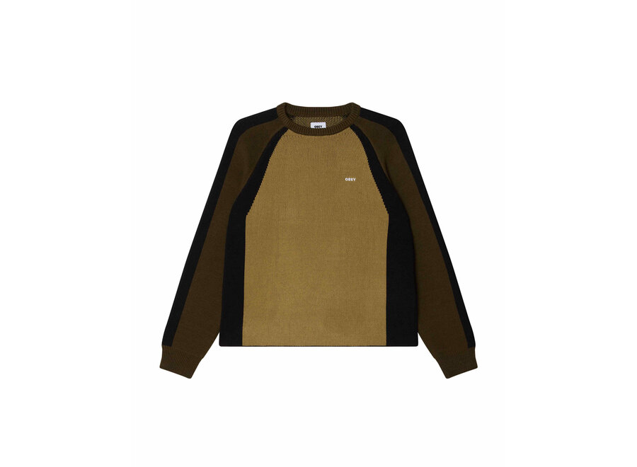 Raglan Crew Neck Sweater Mermaid Green Multi