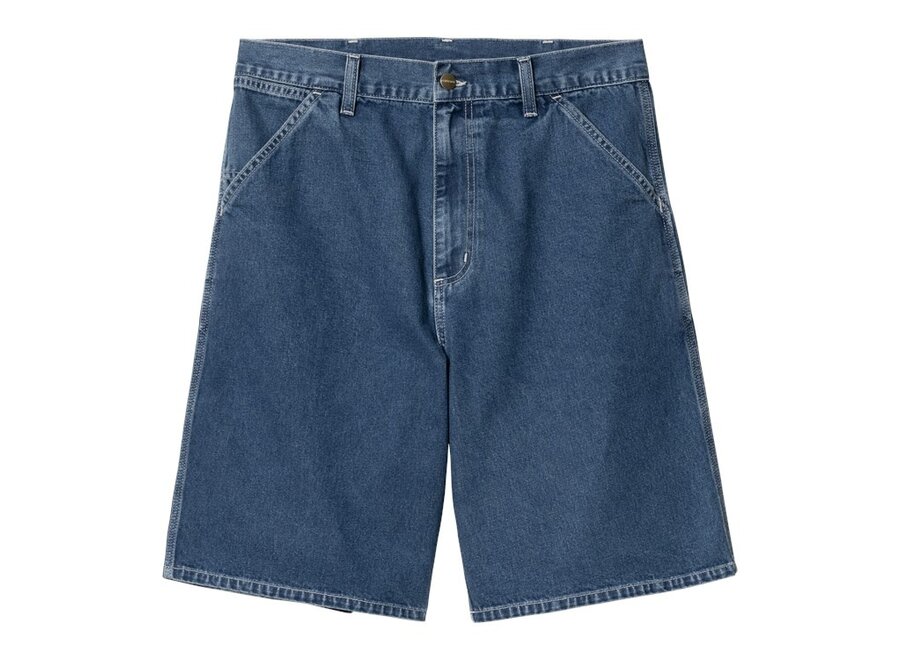 Simple Short Blue Stone Washed