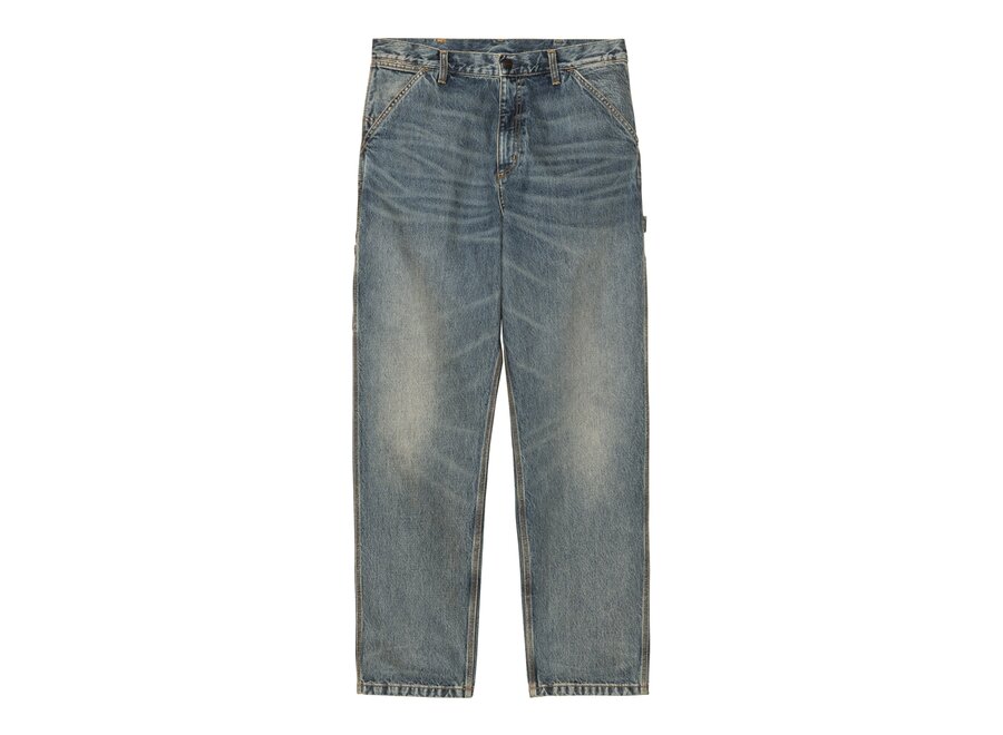 Single Knee Pant Worn Used Wash Blue