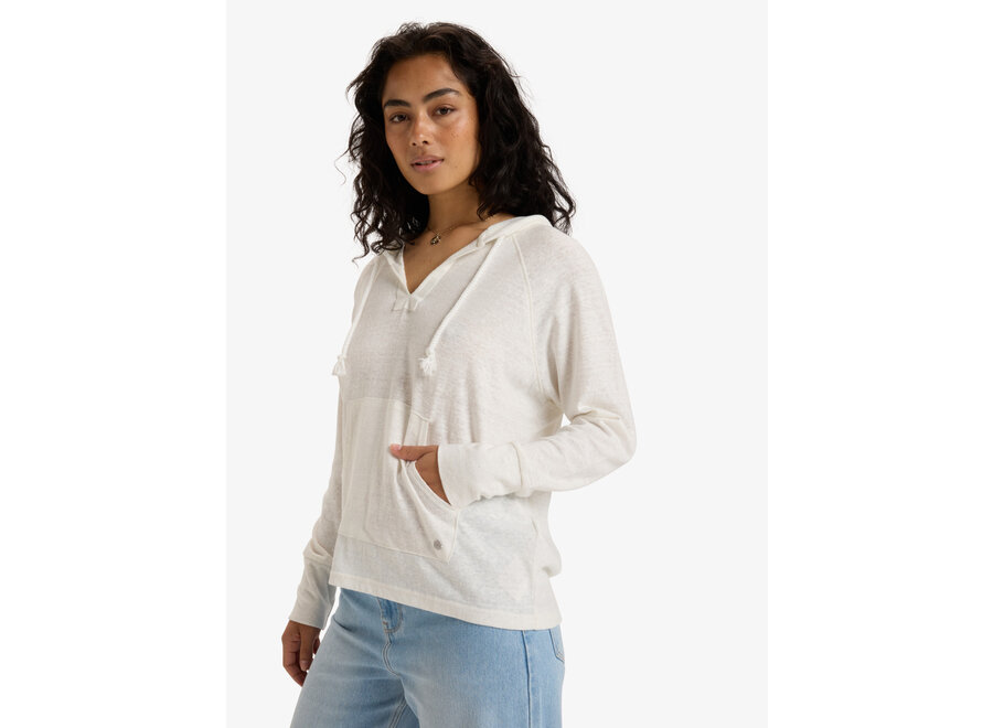 Roxy Destination Surf Hooded Long Sleeve Snow White