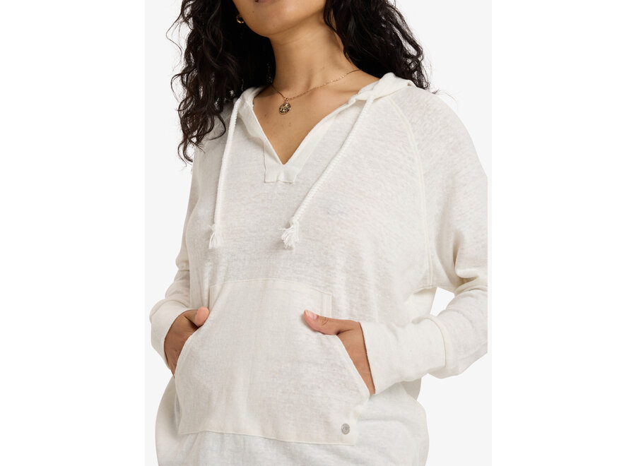Roxy Destination Surf Hooded Long Sleeve Snow White