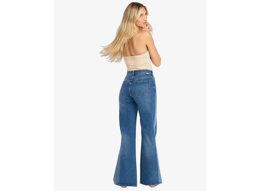 Billabong Free Fall Flare Pants Middle Broken Blue