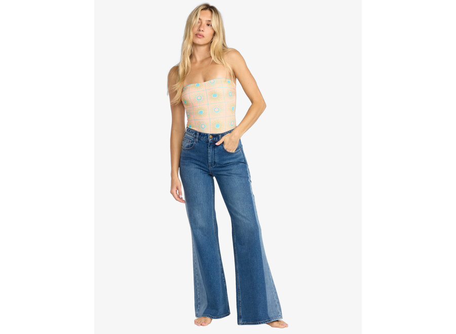 Free Fall Flare Pants Middle Broken Blue