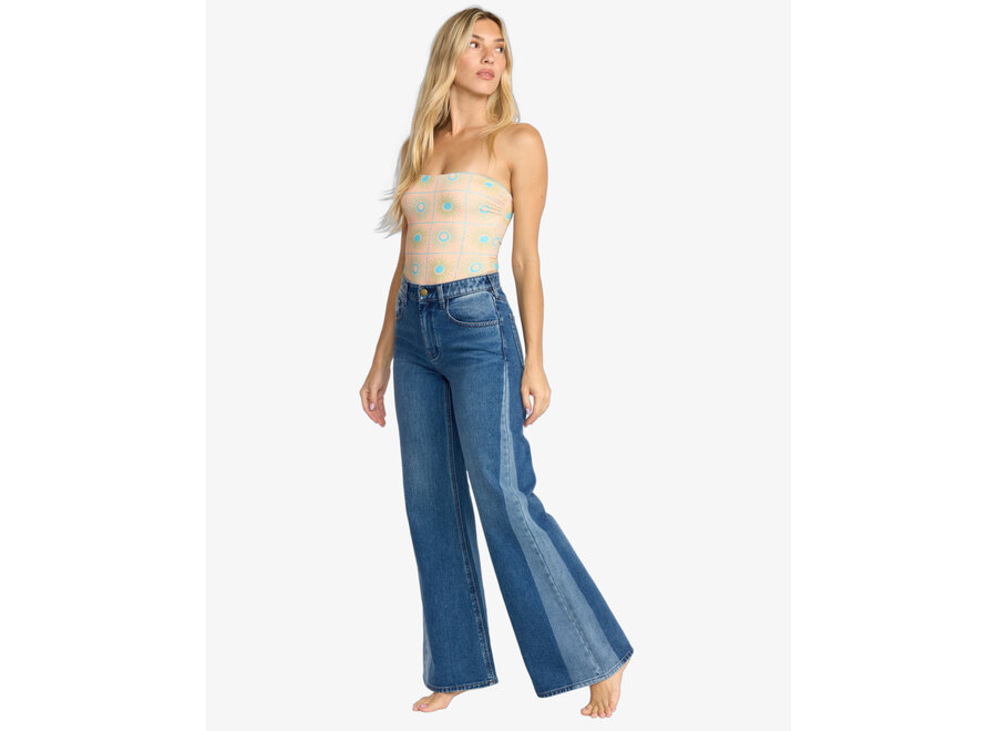Billabong Free Fall Flare Pants Middle Broken Blue