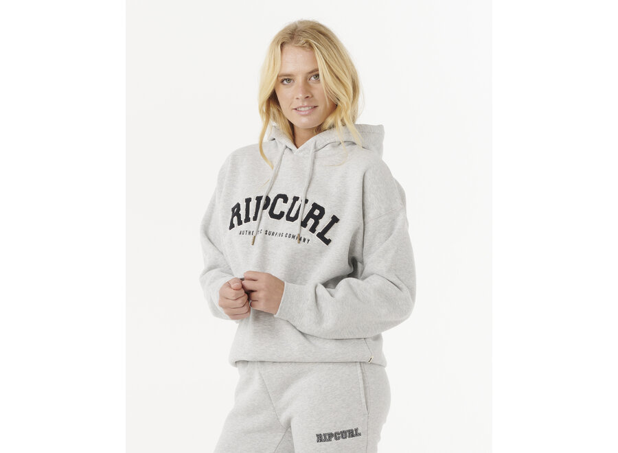 Rip Curl Varsity Hoodie Grey Marle/Black