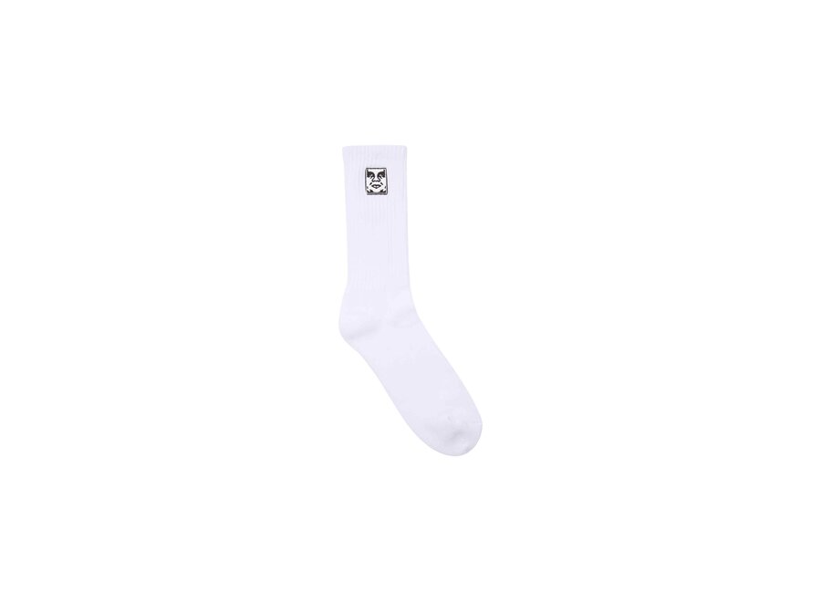Icon Face Socks White
