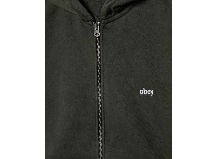 Obey Lowercase Pigment Zip Hood Pigment Pirate Black