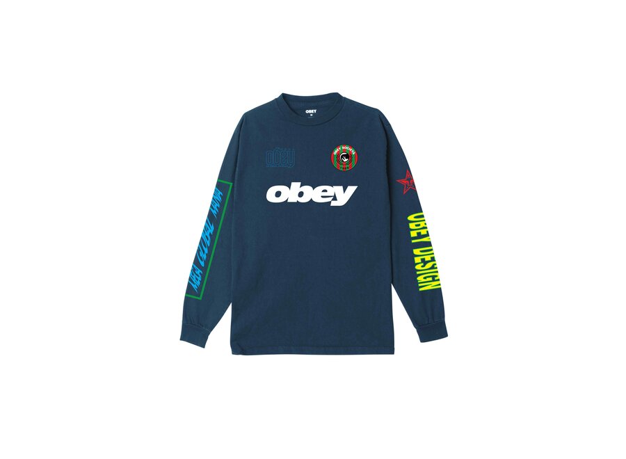 Obey Mega Global Mania T-shirt Pigment Dark Denim