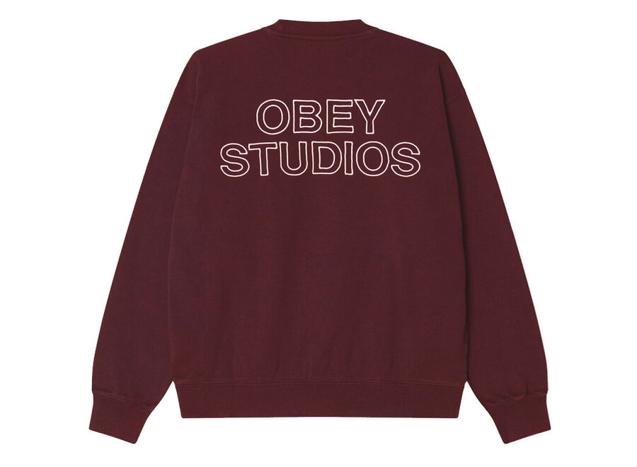 Obey Studios Faded Crew Winetasting Faded Wash