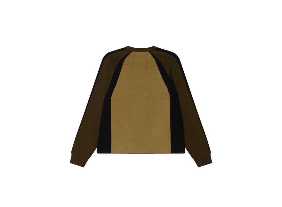 Obey Raglan Crew Neck Sweater Mermaid Green Multi