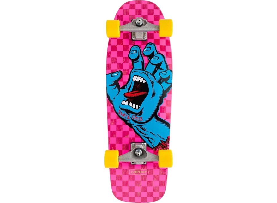 Santa Cruz Screaming Hand Carver Check Surf Skate 9.8