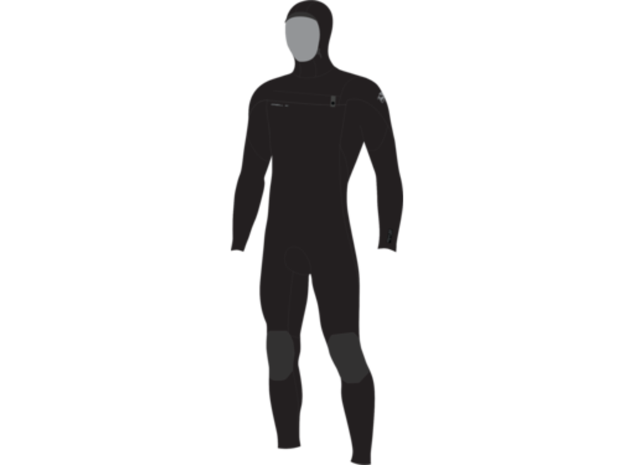 O'Neill Epic 6/4 Wetsuit Chest Zip Hooded Black/Black/Black