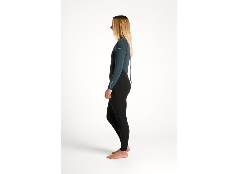 C-Skins NuWave Surflite Wetsuit 4/3 mm Back Zip Black / Dark Forest / Retro Blue
