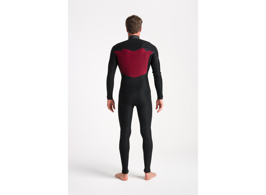 C-skins NuWave Session Wetsuit 4/3 mm Chest Zip Black/Bluestone X/Saffron