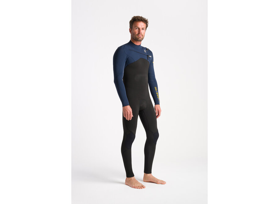C-skins NuWave Session Wetsuit 4/3 mm Chest Zip Black/Bluestone X/Saffron